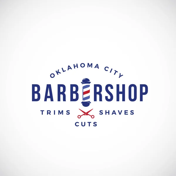 Retro Barbershop Abstract Vector Sign, Emblema ou Modelo de Logo. Tipografia vintage e barbeiros Pólo . — Vetor de Stock