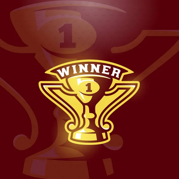 Winner Prize Cup Emblem. Vector Sport Trophy Sign, Symbol or Logo Template. — Stock Vector