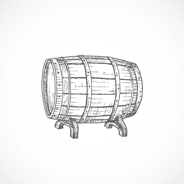 Beer Cask or Barrel Abstract Sketch. Illustration vectorielle dessinée à la main . — Image vectorielle