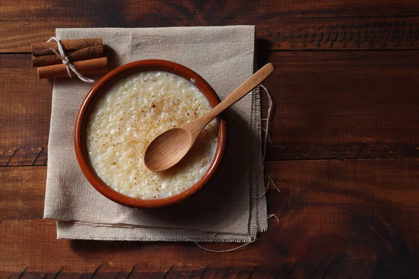 Creamy Rice Pudding Cinnamon — Stock Photo, Image