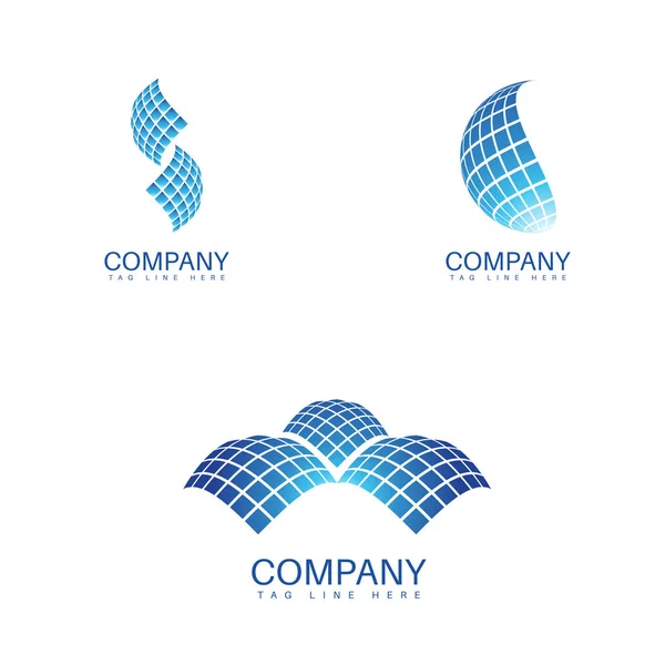 Logotipo Abstrato Estilizado Formas Superfície Esféricas Logotipo Para Empresa Negócios — Vetor de Stock