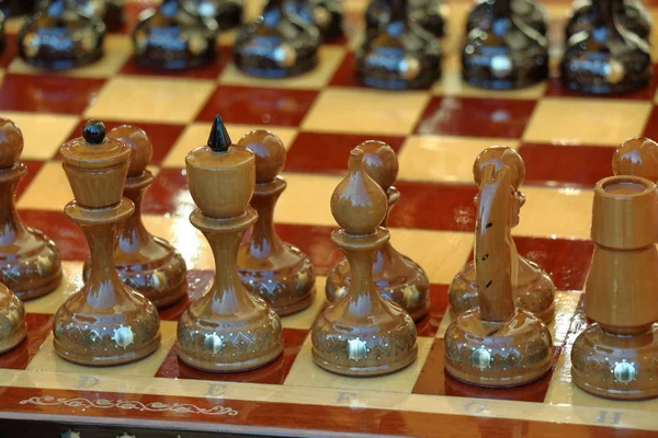 Old wooden chess — Stock Photo, Image