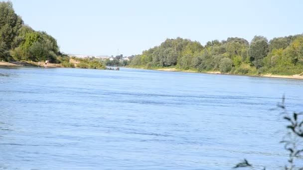 Oka Nehri'nin ağzında görünümünü. — Stok video