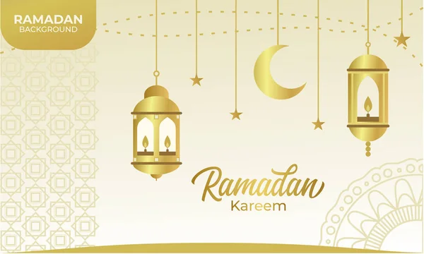 Ramadan Kareem Banner Design Med Guld Färg Kombination — Stock vektor