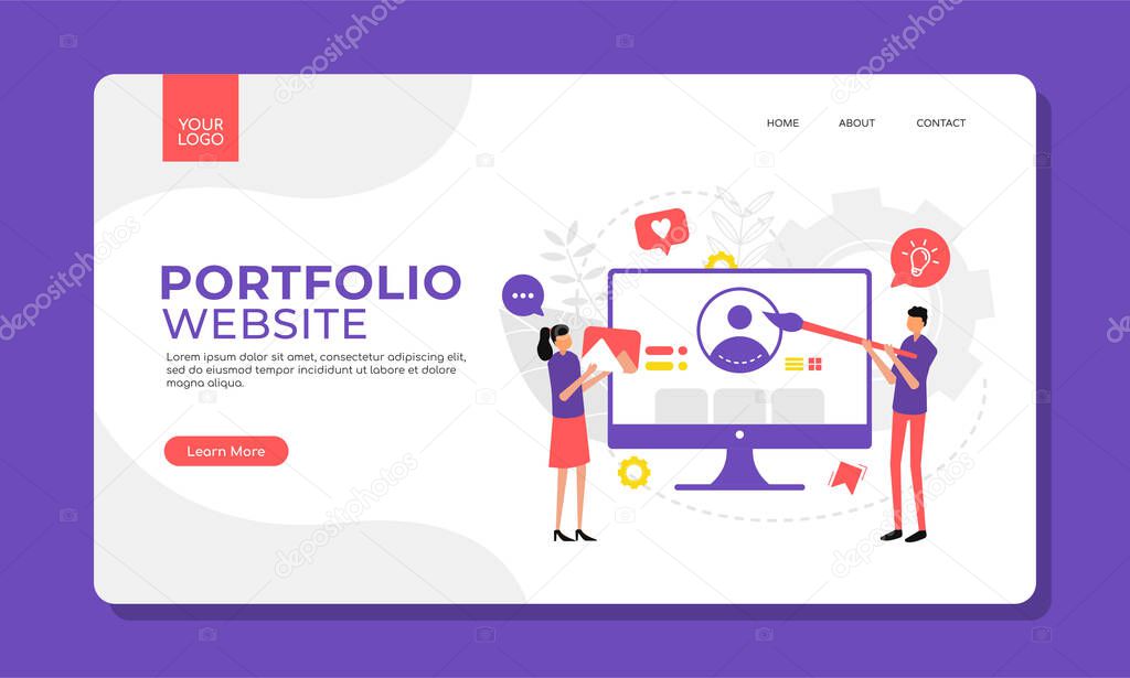 Business strategy, such as company profile. flat illustration for landing page