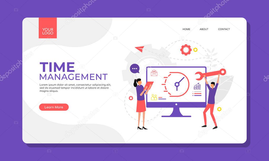 Business strategy, such as time management. flat illustration for landing page