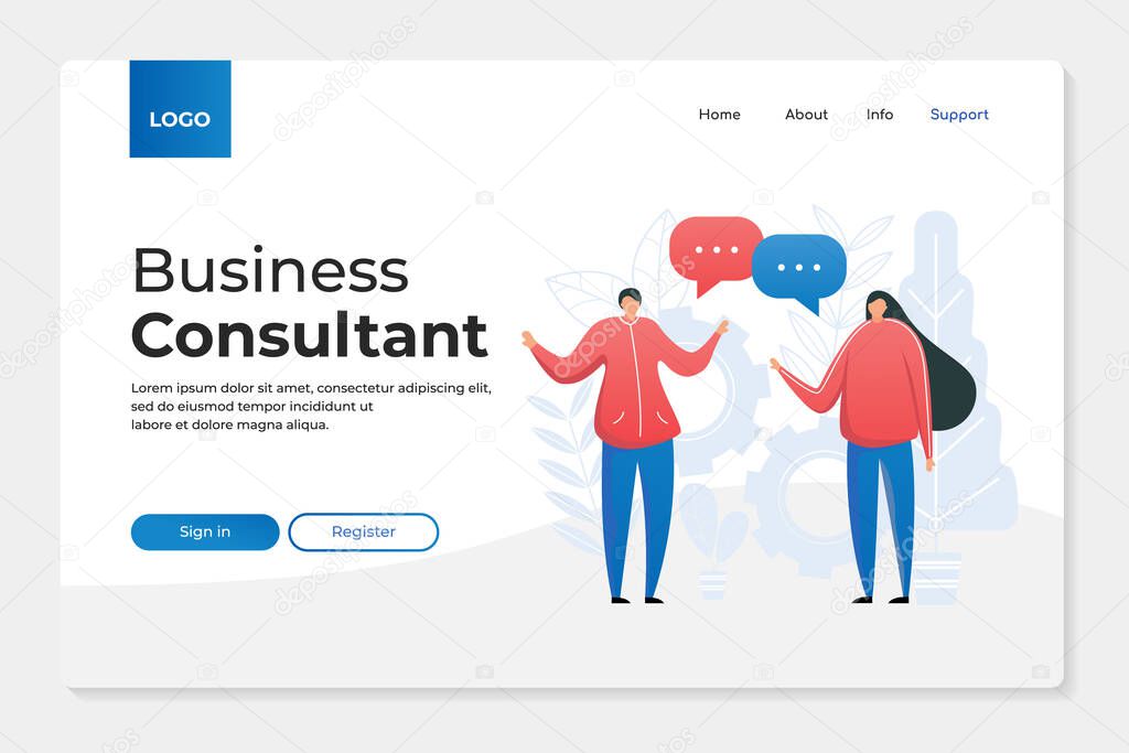 People flat Illustration concept who are consultation and discussing solving problems, finding solutions, about business. Perfect for landing page website and mobile.