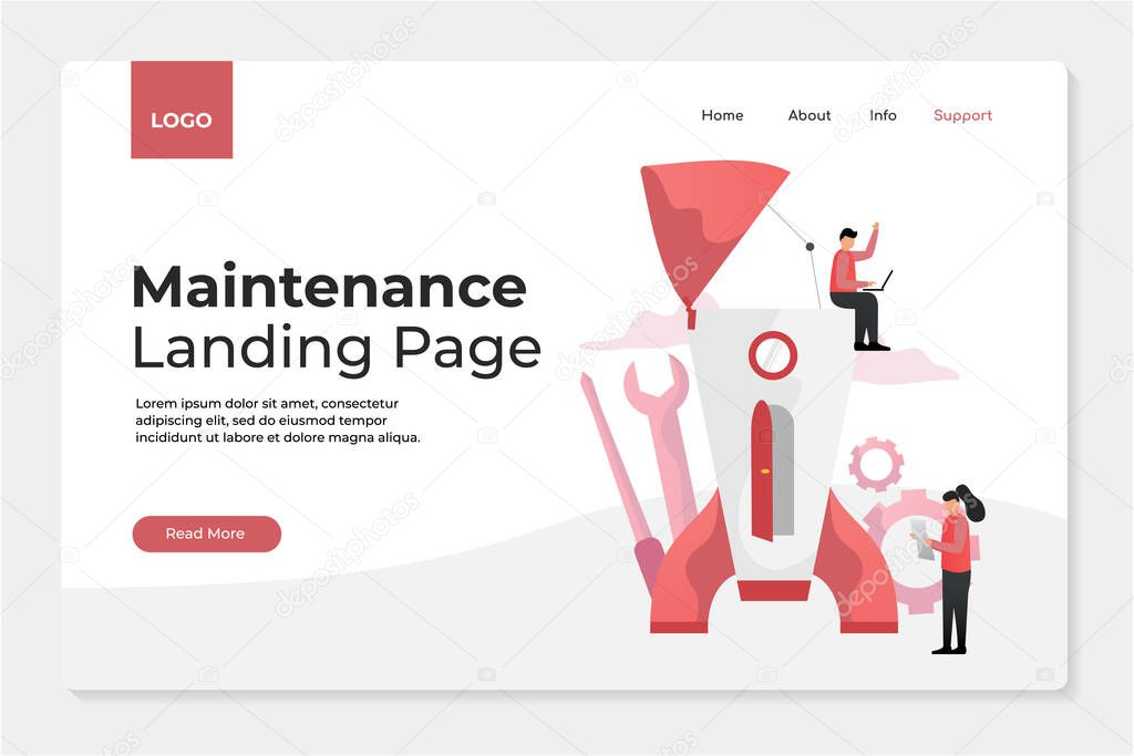 maintenance concept showing people are working with any tools. perfect for landing page and others