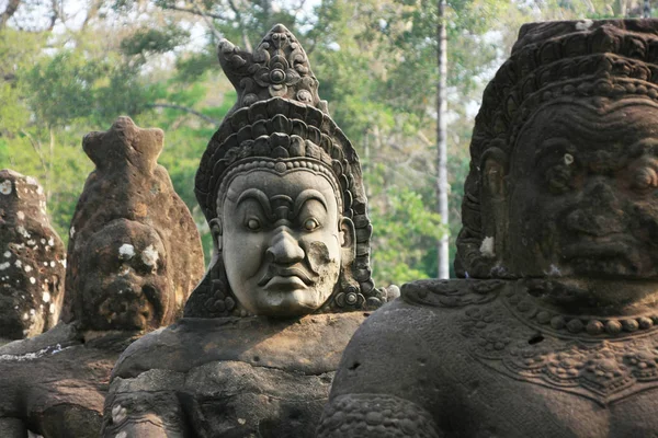 Angkor Wat Sculptuur Khmer Glimlach — Stockfoto