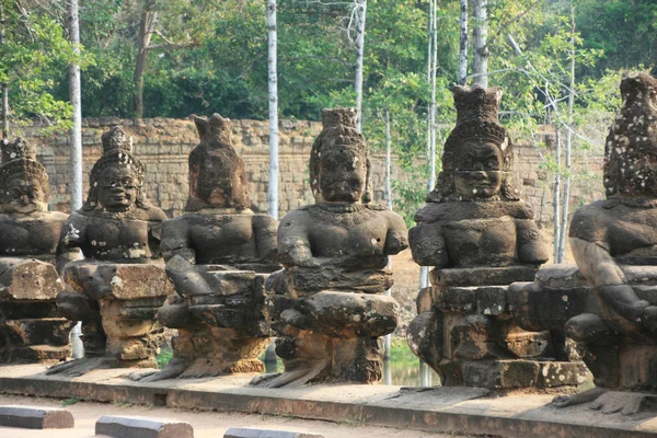 Angkor Wat Sculptuur Khmer Glimlach — Stockfoto