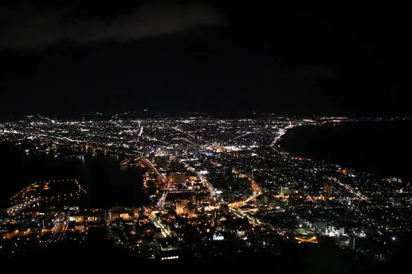 世界三大夜景のひとつである函館山の夜景 — ストック写真