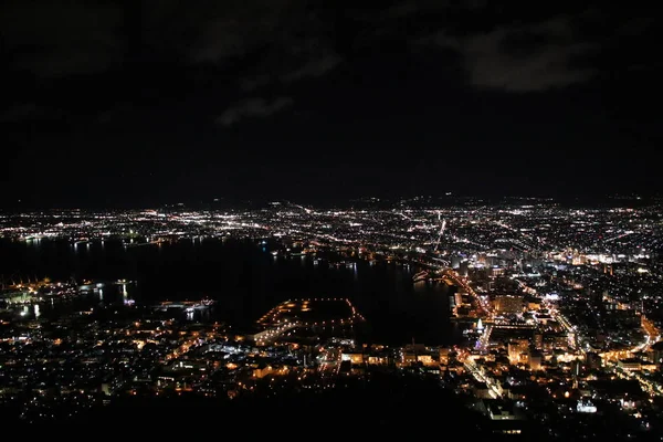 世界三大夜景のひとつである函館山の夜景 — ストック写真