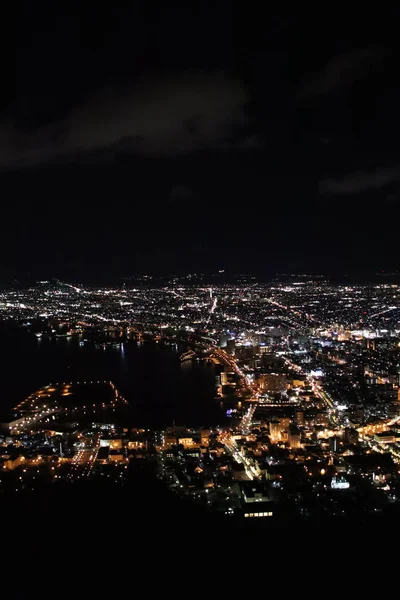 Vista Nocturna Del Monte Hakodate Una Las Tres Mejores Vistas — Foto de Stock