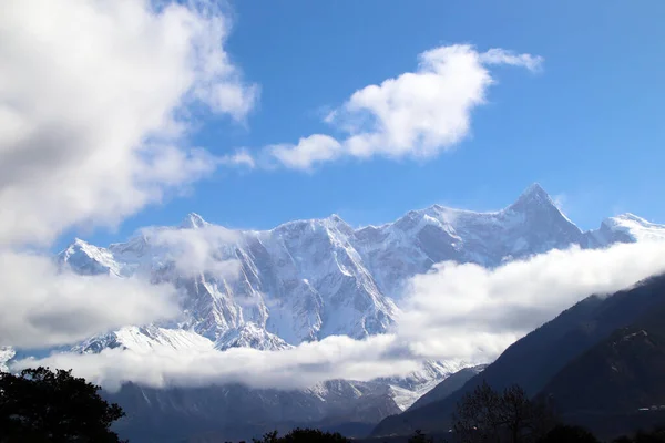 Nanjiabawa Une Des Dix Belles Montagnes Chine Est Cachée Entre — Photo