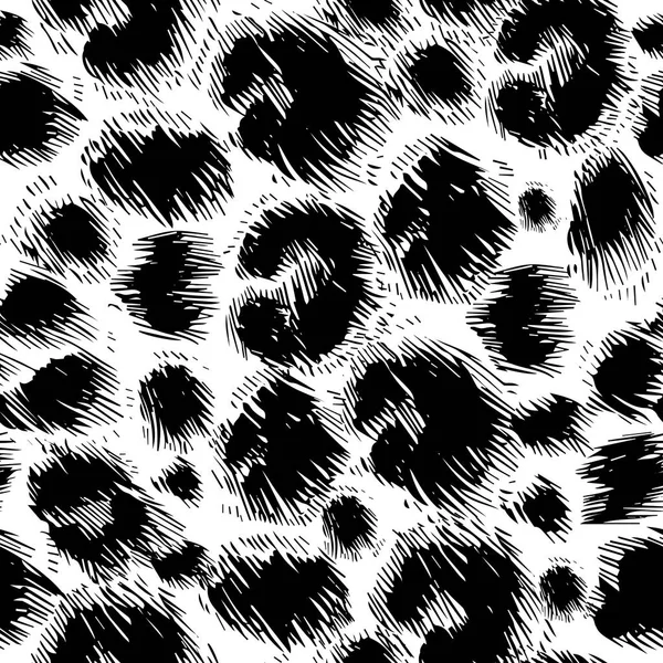 Vektor schwarz-weißer Hintergrund des Leopardenmusters — Stockvektor