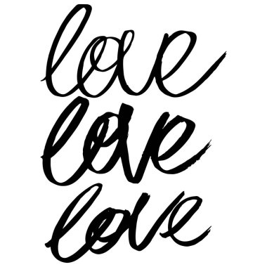 Vektör handpainted mürekkep çizim aşk yazı ile.