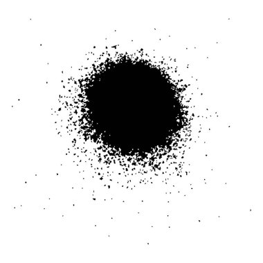Birden fazla siyah mürekkep damlaları ve su sıçramalarına, vektör çizim küçük resim