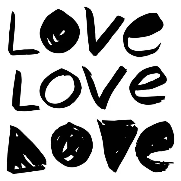Vektorové ilustrace inkoustu ručně malované s nápisem Love. — Stockový vektor