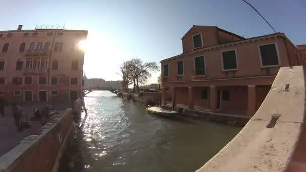 Venedig, Italien, venetiansk kanal — Stockvideo