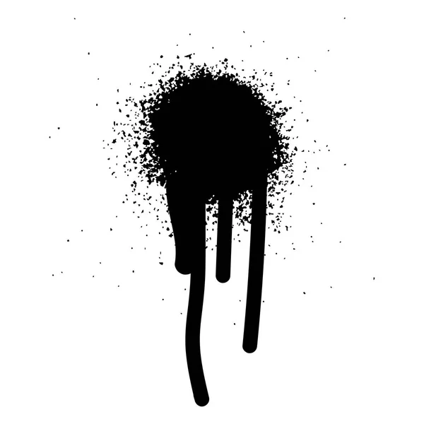 Plusieurs gouttes d'encre noire et éclaboussures, illustration vectorielle clip art — Image vectorielle