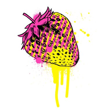 çilek vektör çizim.