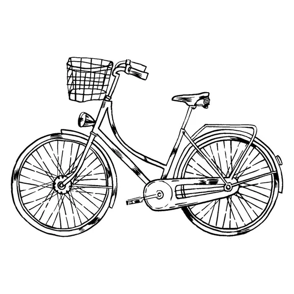 Bicicleta vectorial con carro — Vector de stock