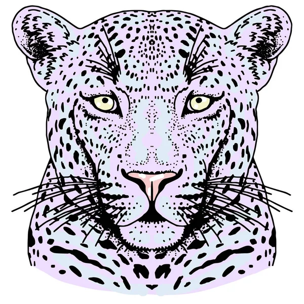 Татуировка на лице леопарда, векторная иллюстрация, печать — стоковый вектор