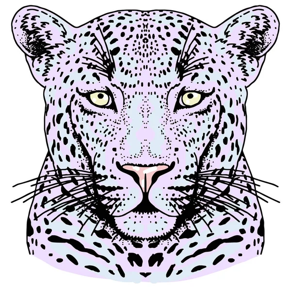 Tetování obličeje Leopard, vektorové ilustrace, tisk — Stockový vektor