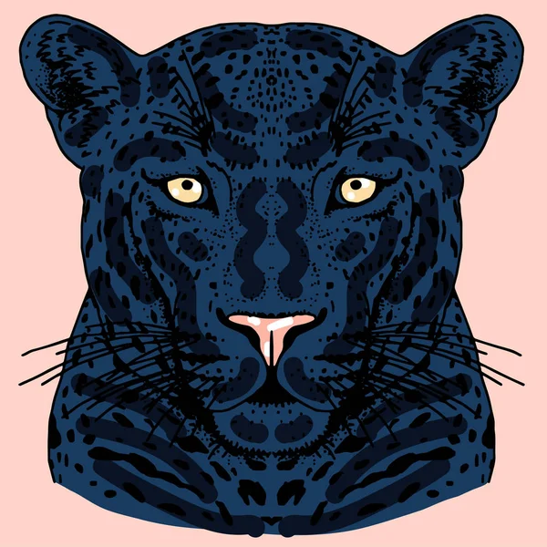 Leopard twarzy tatuaż, ilustracji wektorowych, drukowanie — Wektor stockowy