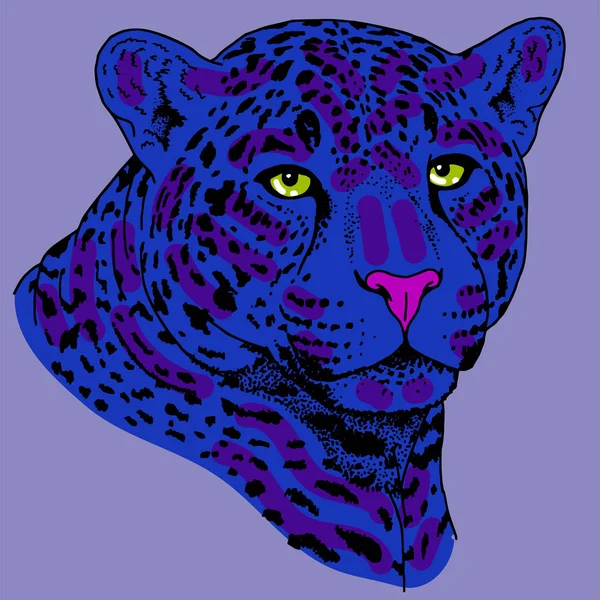 Leopard arc-tetoválás, vektoros illusztráció, nyomtatás — Stock Vector