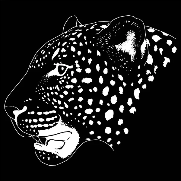 Leopard twarzy tatuaż, ilustracji wektorowych, drukowanie — Wektor stockowy