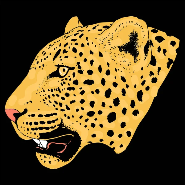 Tatuaje facial de leopardo, ilustración vectorial, impresión — Vector de stock