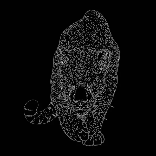 Illustration av leopard, grafisk vector djur — Stock vektor