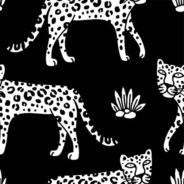 Illustration av leopard, grafisk vector djur — Stock vektor