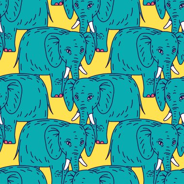 oturma sevimli fil çizgi film