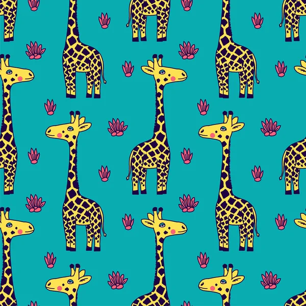 Giraffa in stile cartone animato, è isolata su sfondo bianco. facile da usare . — Vettoriale Stock