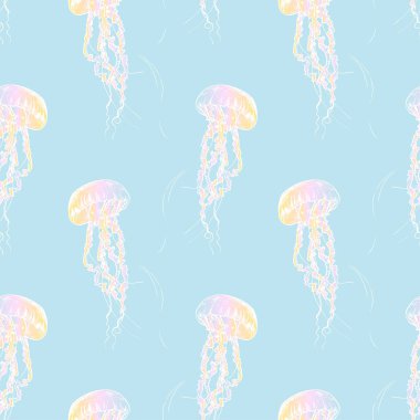 El yapımı denizanası. Vektör çizimi. Deniz koleksiyonu.