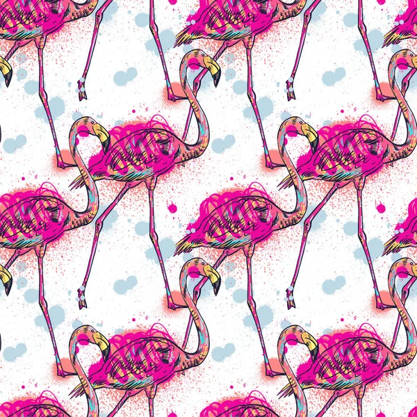 Ilustração vetorial flamingo rosa — Vetor de Stock