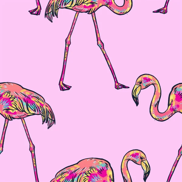 Roze flamingo vector illustratie — Stockvector