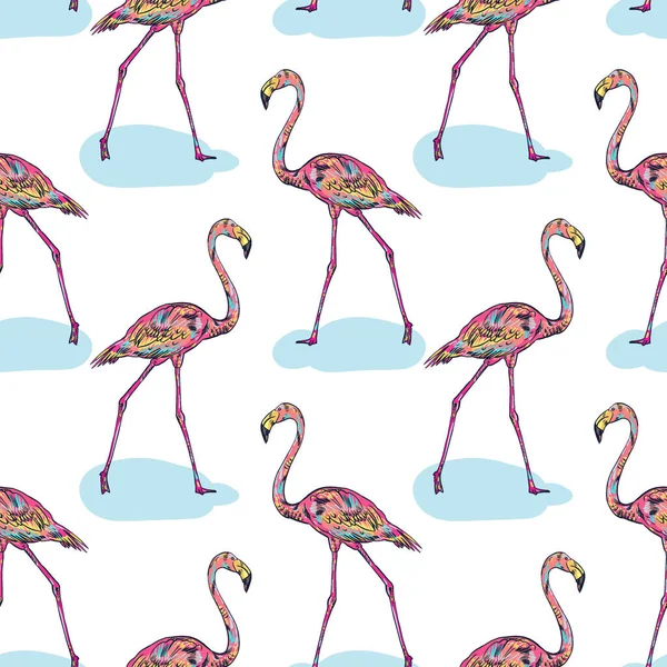 Ilustração vetorial flamingo rosa —  Vetores de Stock