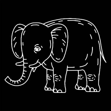 oturma sevimli fil çizgi film