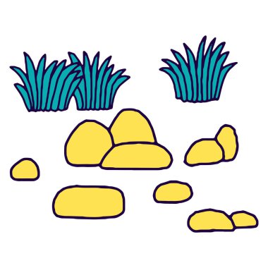 Vektör tropik bitkiler ve yaprakları