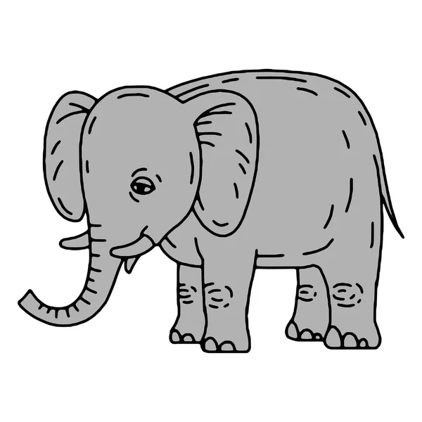 Kreslený roztomilý slon sedící — Stockový vektor