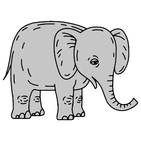 Mignon éléphant dessin animé assis — Image vectorielle