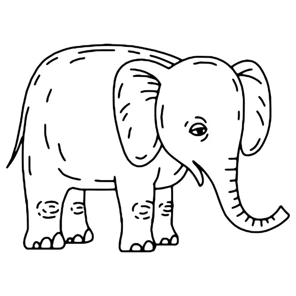 Kreslený roztomilý slon sedící — Stockový vektor