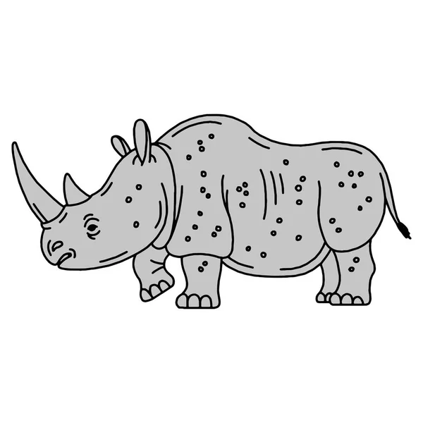 Kreslený maskot nosorožce, samostatný — Stockový vektor