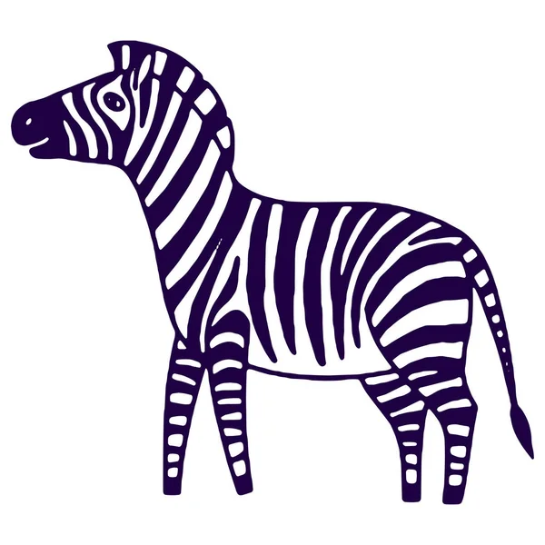 Black and white zebra vector illustration — Stock Vector