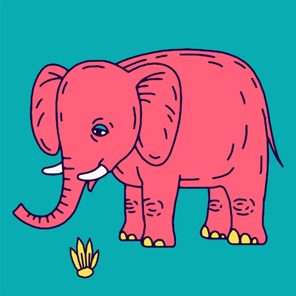 Симпатичный слон сидит — стоковый вектор