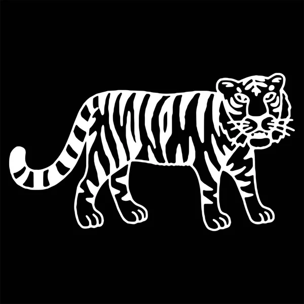 Bonito tigre desenhos animados rugindo —  Vetores de Stock