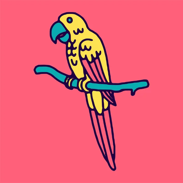 Guacamayo loro, ilustración vectorial — Vector de stock